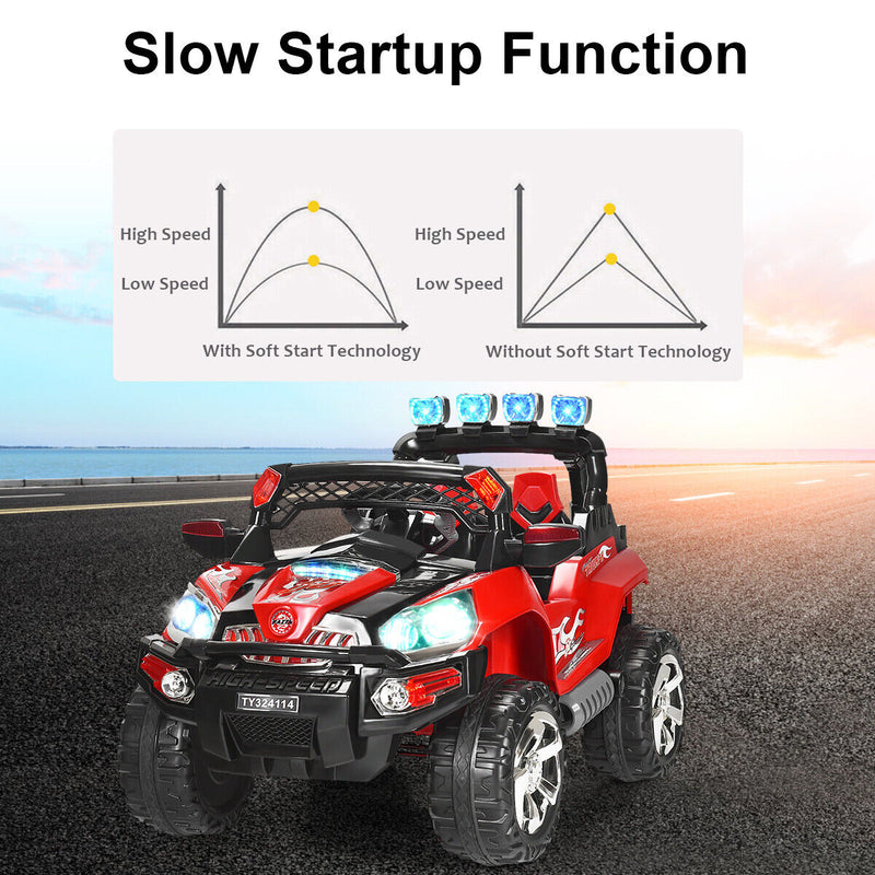 Load image into Gallery viewer, HoneyJoy 12V Kids Ride On Truck Car SUV with Remote Control, LED Lights, and MP3 Player - Perfect Christmas Gift
