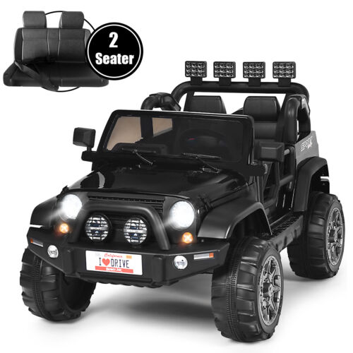 HoneyJoy 12V Kids Ride On Truck with Remote Control and Storage - Black