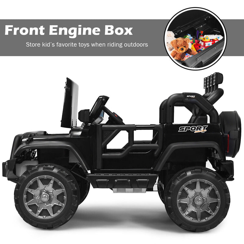 Load image into Gallery viewer, HoneyJoy 12V Kids Ride On Truck with Remote Control and Storage - Black
