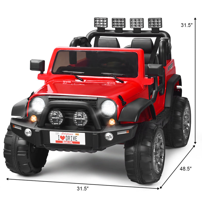 Load image into Gallery viewer, HoneyJoy 2 Seater Ride On Truck for Kids - 12V RC Electric Vehicle with Storage
