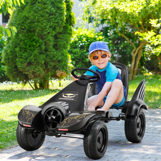 HoneyJoy 4 Wheel Racer Toy Pedal Car for Kids with Clutch and Hand Brake - Perfect for Christmas!