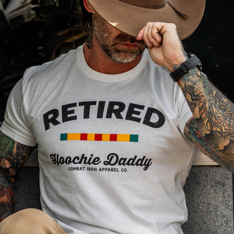 Load image into Gallery viewer, Retired Hoochie Daddy Veteran Ribbons Men&#39;s T-Shirt

