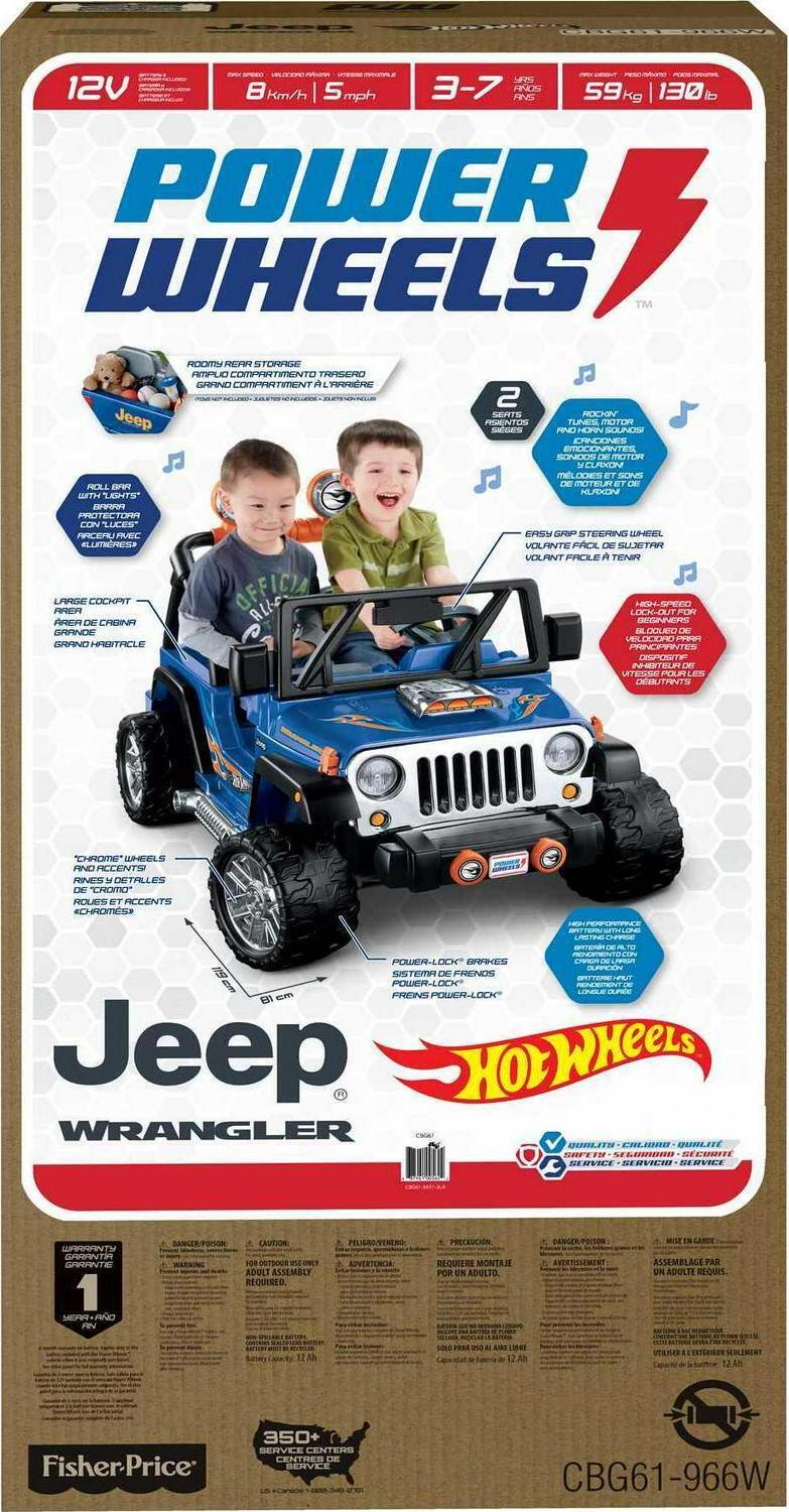 Load image into Gallery viewer, Hot Wheels Jeep Wrangler 12V Ride-On Vehicle by Power Wheels
