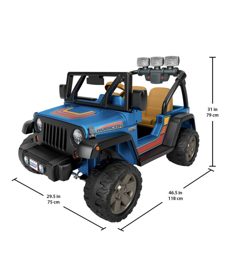 Load image into Gallery viewer, Hot Wheels Jeep Wrangler Ride-On - Blue (CBG61) - 2 Seater
