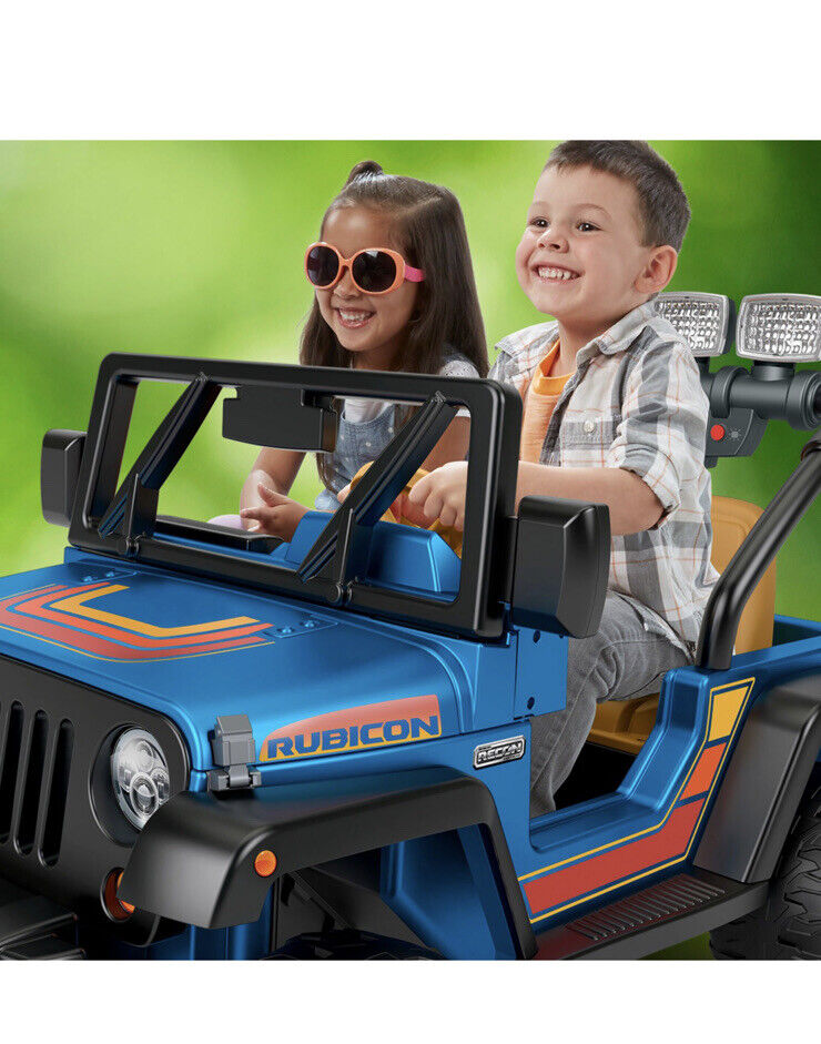 Load image into Gallery viewer, Hot Wheels Jeep Wrangler Ride-On - Blue (CBG61) - 2 Seater

