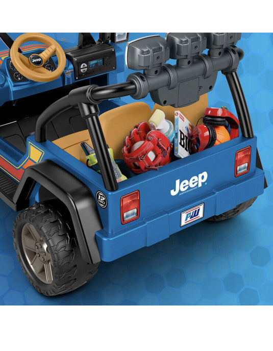 Hot Wheels Jeep Wrangler Ride-On - Blue (CBG61) - 2 Seater