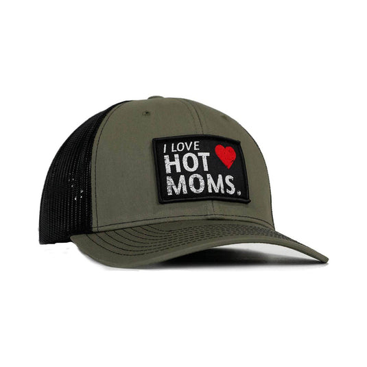I Love Hot Mom's Patch Snapback Hat