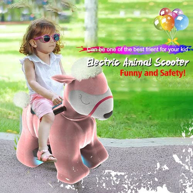 Load image into Gallery viewer, HOVER HEART Electric Alpaca Ride-On Toy, 6V Powered Animal Ride with Wheels
