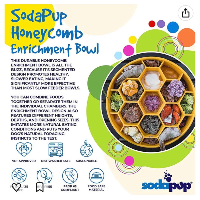 Load image into Gallery viewer, Honeycomb eBowl Deep Slow Feeder Dog Bowl for Enrichment | USA Made
