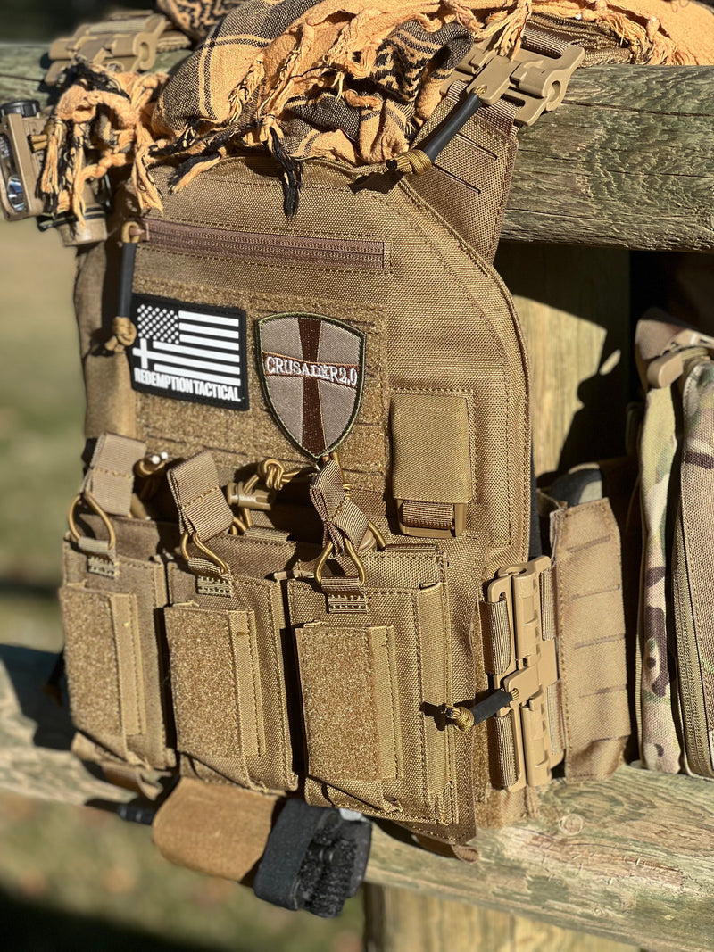 Load image into Gallery viewer, Redemption Tactical Crusader 2.0® l St. Michael FULL ARMOR KIT COMBO PACKAGE with Crusader 2.0 +IFAK Medical Kit + LEVEL IV  (2) 10x12 Front/Back Plates (2) 6x6 Side Plates (Level IV Ceramic)
