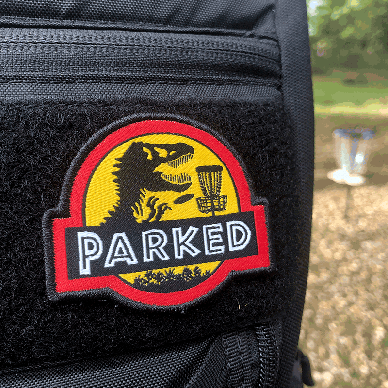 Load image into Gallery viewer, T-Rex Parked Disc Golf Patch - Hook And Loop
