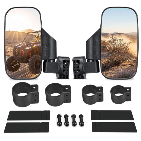 360 Degree Adjustable Side Mirrors for Can Am Maverick X3/ RZR w/ 1.75" -2" Roll Bar(1 pair)