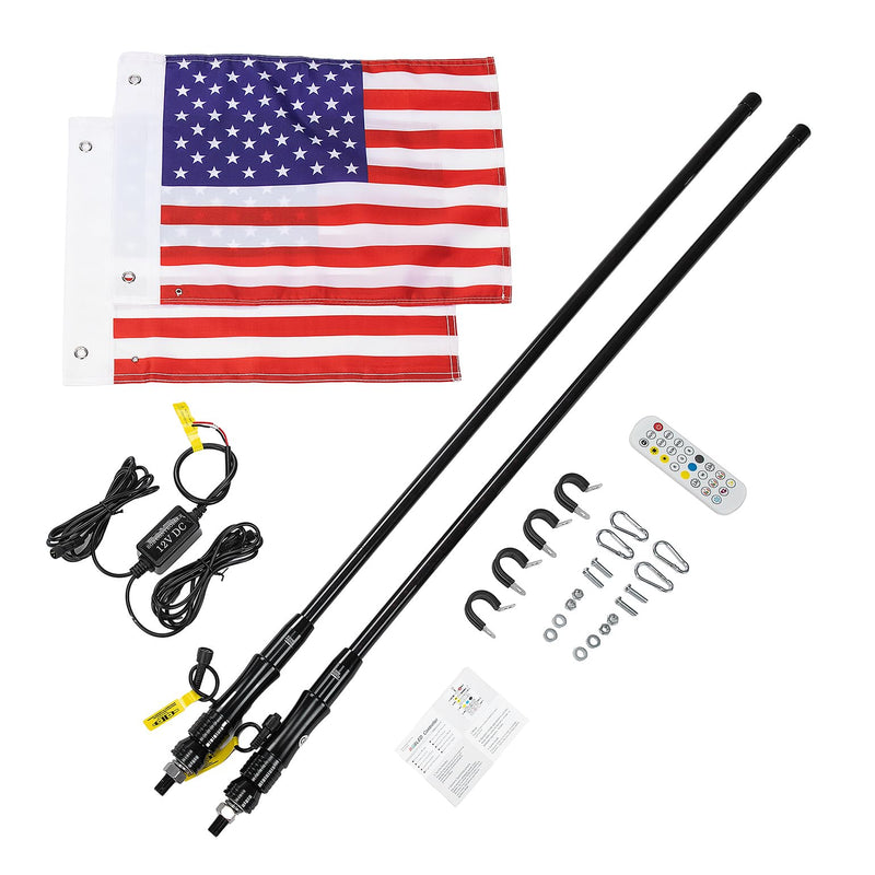 Load image into Gallery viewer, 2pcs 4FT Black Limited LED Whip Light with RF Remote Control
