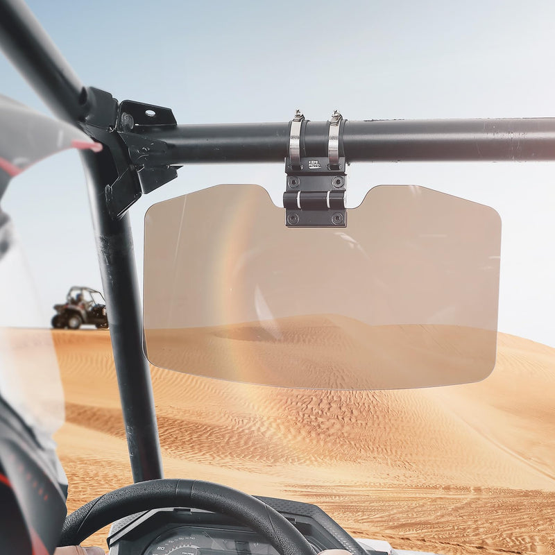 Load image into Gallery viewer, Oversized Upgraded UTV Sun Visor Mirror for 1.5”-2” Roll Bars
