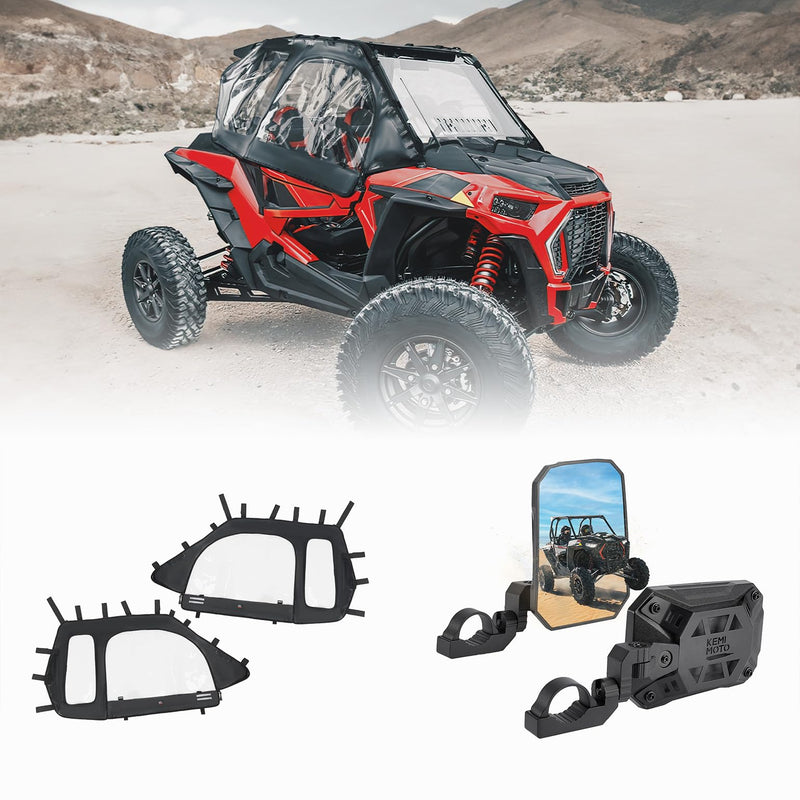 Load image into Gallery viewer, 2 Soft Upper Doors &amp; Side Mirrors for Polaris RZR XP 1000/Turbo
