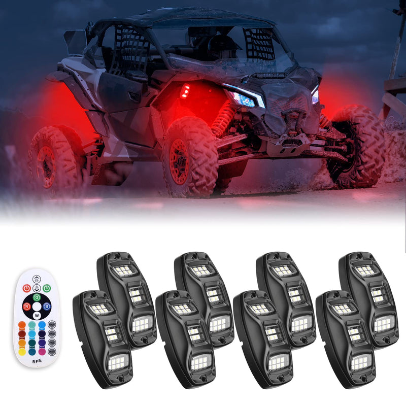 Load image into Gallery viewer, Universal 8 Pods RGB Rock Light Kit for UTV ATV Jeep Truck SUV Car
