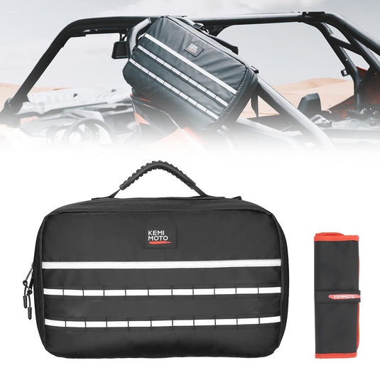 UTV ATV Drive Belt Storage Bag with Tool Roll for Can-Am, Polaris