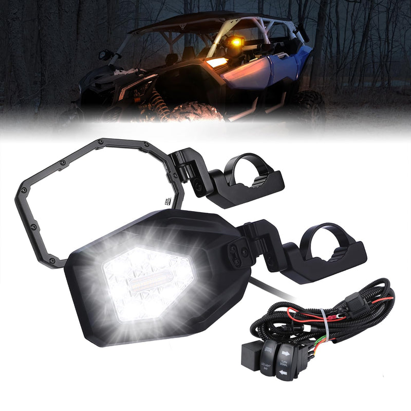 Load image into Gallery viewer, Side Mirrors with LED Turn Lights for Can Am Maverick X3/ RZR w/ 1.6"-2" Roll Bar
