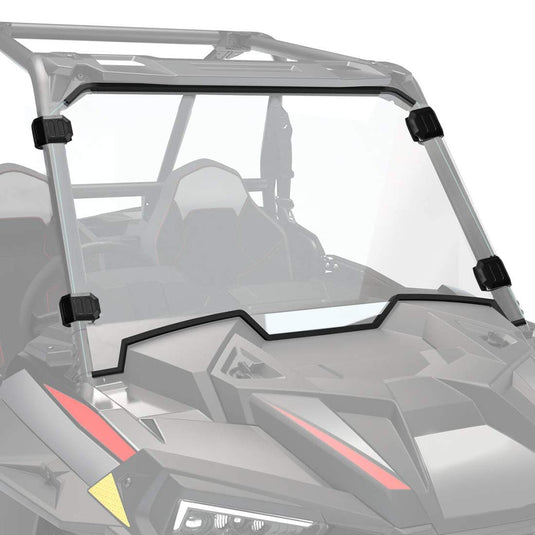 Front Full Windshield with 4 Black Clamps for Polaris RZR