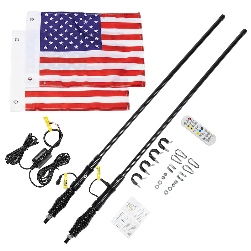 Load image into Gallery viewer, UTV 2pcs 3ft / 4ft Whip Lights with Spring Base for X3 / RZR
