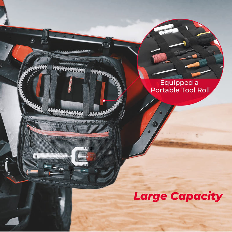Load image into Gallery viewer, UTV ATV Drive Belt Storage Bag with Tool Roll for Can-Am, Polaris
