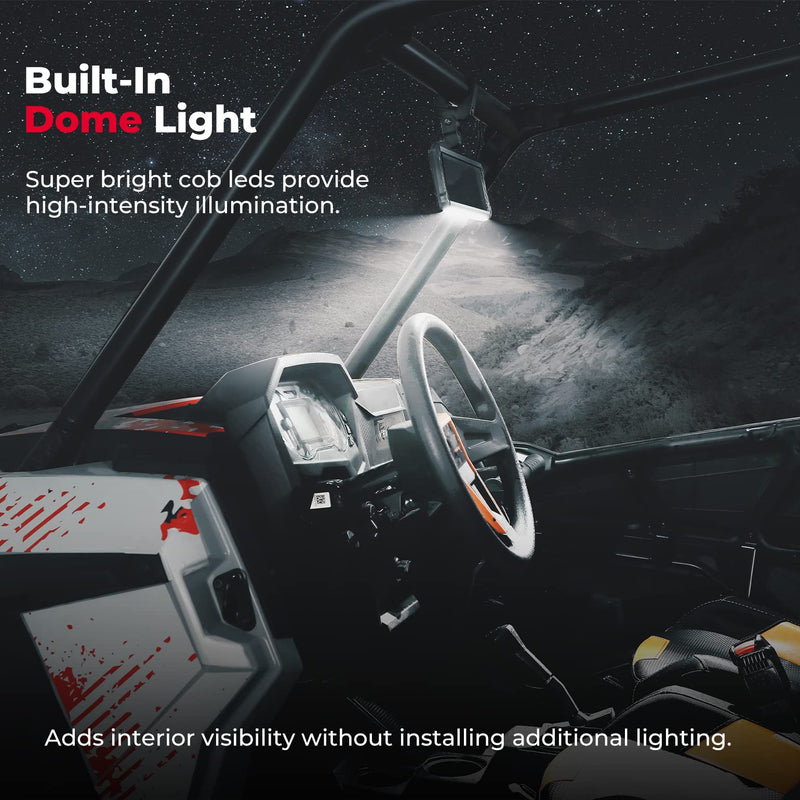 Load image into Gallery viewer, Upgraded UTV Rear View Center Mirror Interior Light Fit 1.6"-2" Mount
