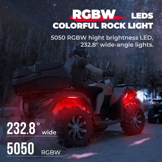 Universal 8 Pods RGB Rock Light Kit for UTV ATV Jeep Truck SUV Car
