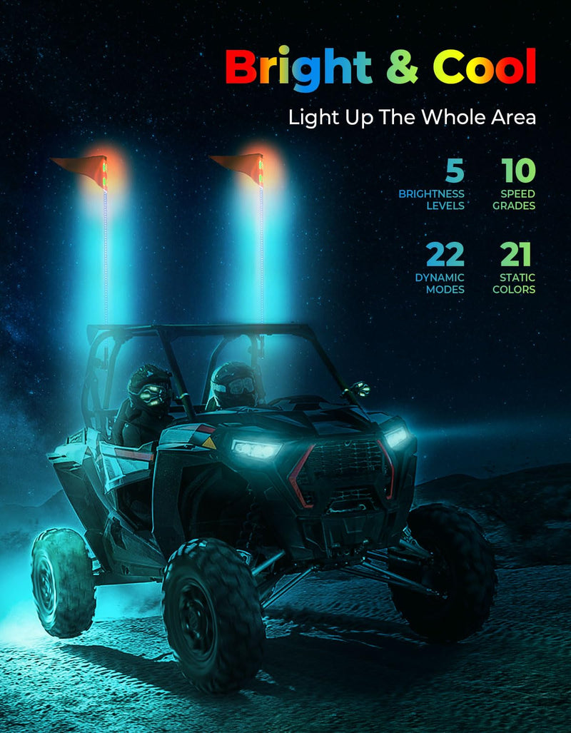 Load image into Gallery viewer, Whip Light &amp; Flag mount &amp; 5 Pin ATV Rocker Switch &amp; Backup Lights
