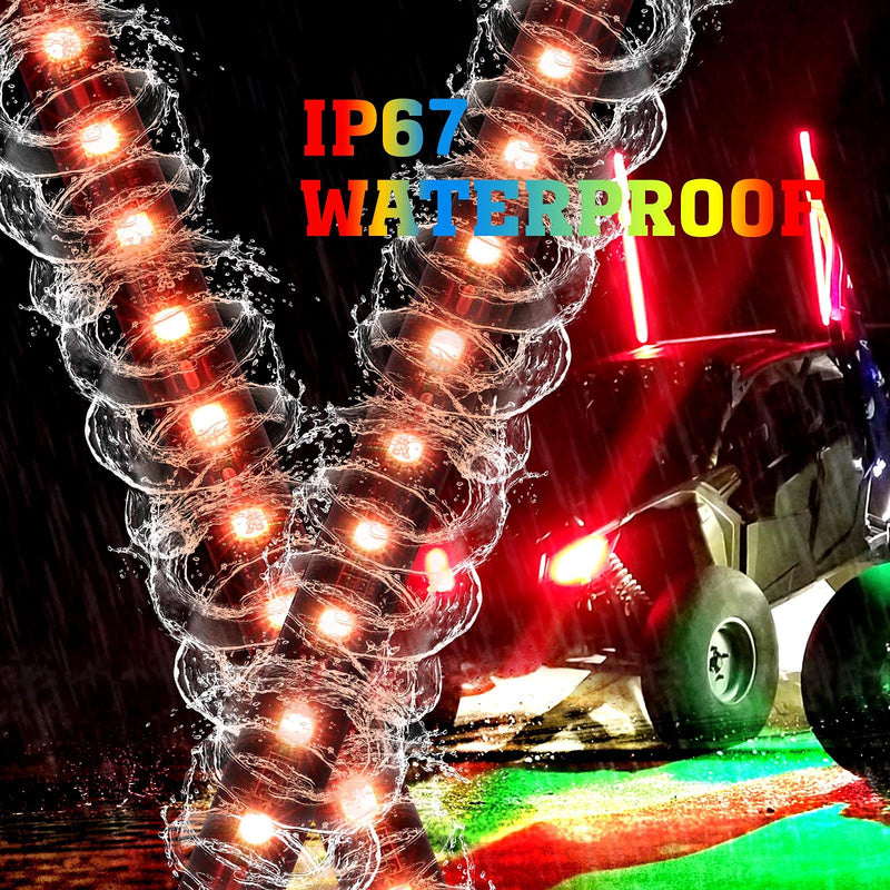 Load image into Gallery viewer, 2pcs 4FT Black Limited LED Whip Light with RF Remote Control
