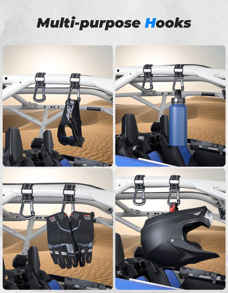 Load image into Gallery viewer, 2 pcs UTV Helmet Hanger Hook fits 1.5" -2.0" Roll Bar for Polaris RZR, Can Am
