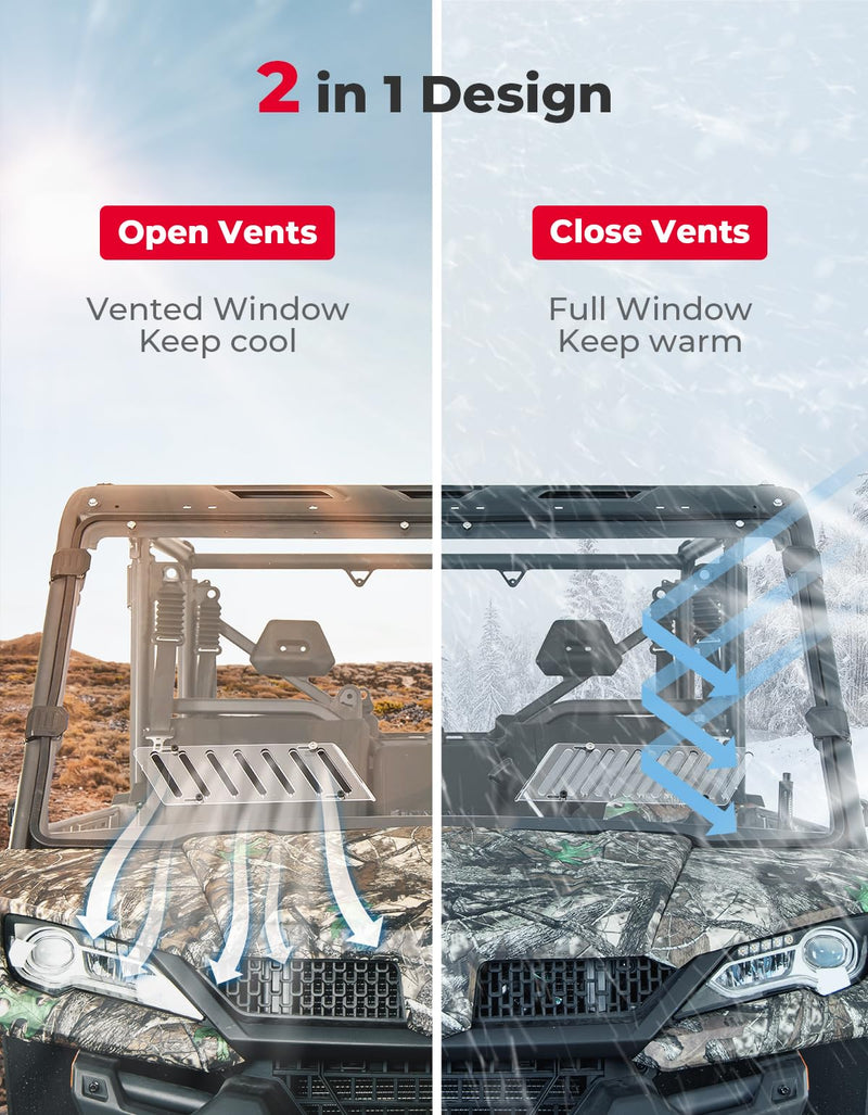 Load image into Gallery viewer, Airflow Sliding Vented Front Windshield for CFMOTO UFORCE 1000|1000XL

