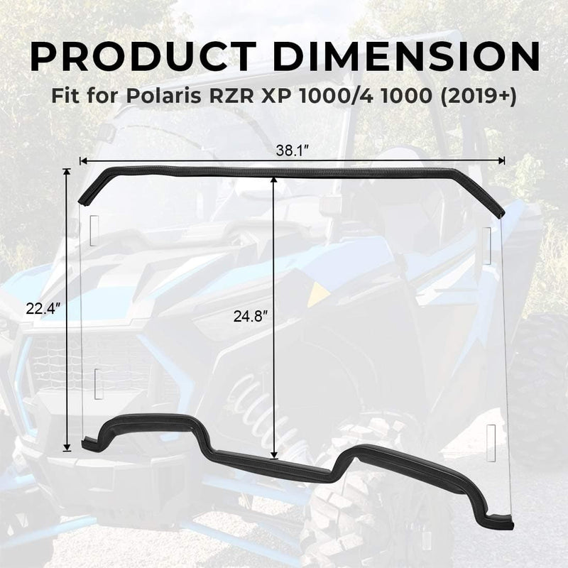 Load image into Gallery viewer, Front Full Windshield with 4 Black Clamps for Polaris RZR
