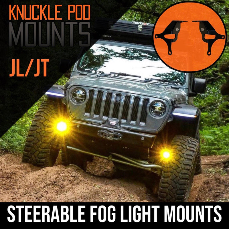 Load image into Gallery viewer, Jeep JL / JT Steerable Knuckle Pod Light Mounts (2018+ Gladiator/Wrangler)
