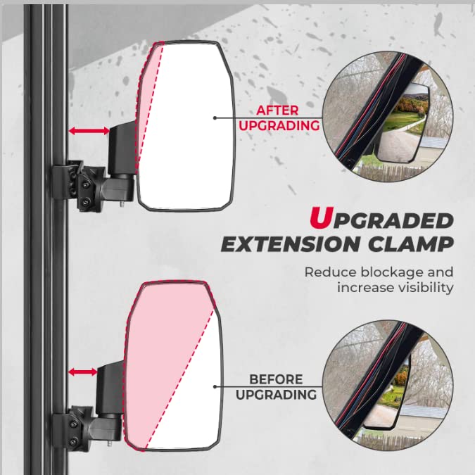 Load image into Gallery viewer, Upgraded UTV Wider Pro-Fit Side Mirrors for Polaris / Can-Am (1 pair)
