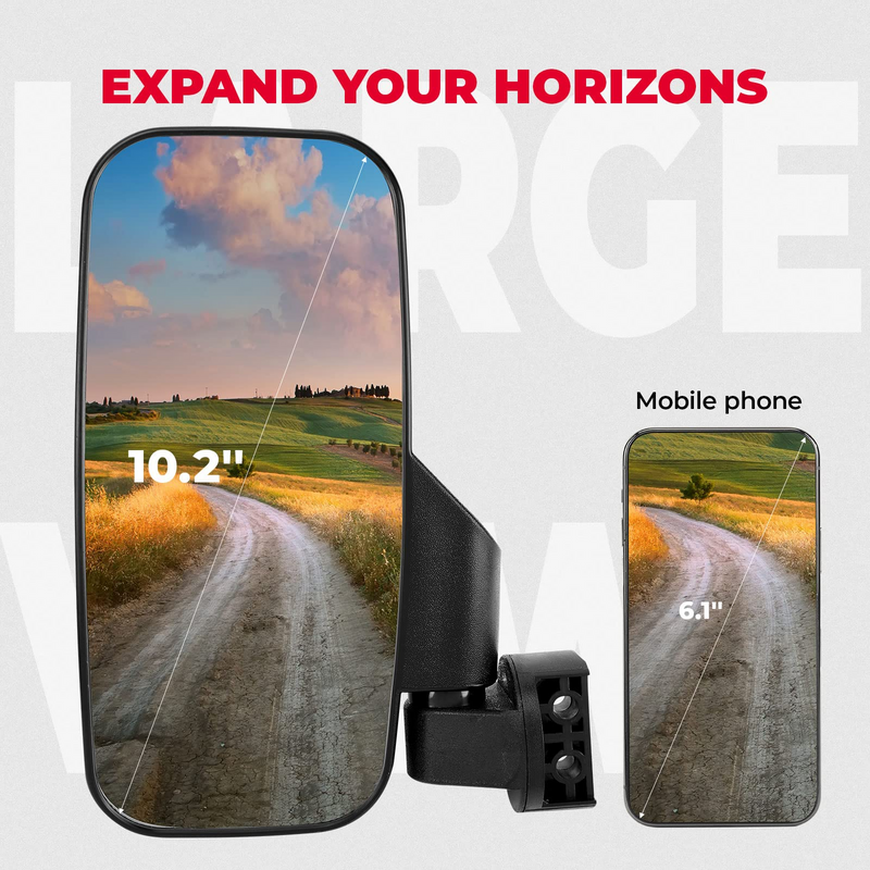 Load image into Gallery viewer, 10" Large UTV Side Mirrors w/ Pro-fit cage for Polaris RZR Ranger General UFORCE
