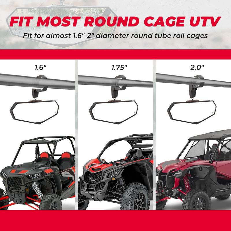 Load image into Gallery viewer, UTV Rear View Mirror for 1.6"-2" Roll Bar Cages

