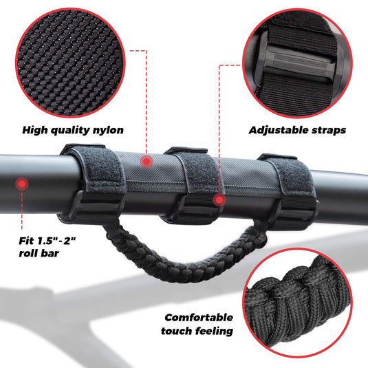 UTV Universal Heavy Duty Grips, Grab Handle Fit 1.5-2” Roll Bar