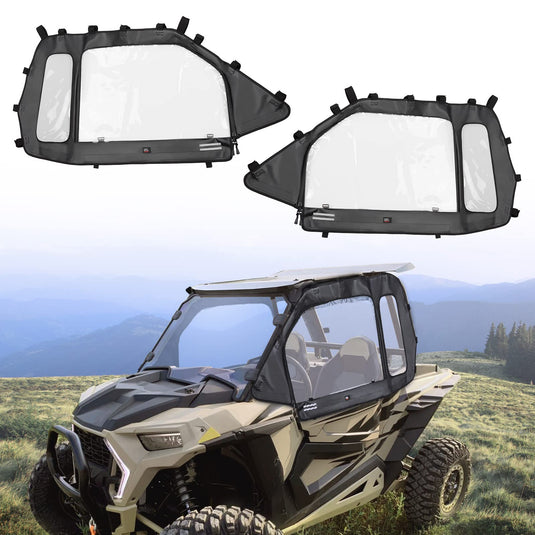 2 Soft Upper Doors & Side Mirrors for Polaris RZR XP 1000/Turbo