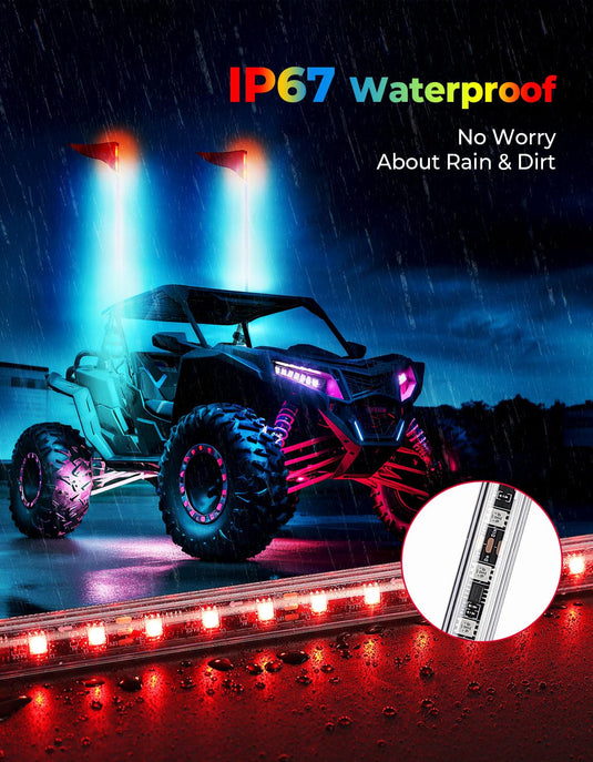 Whip Light & Flag mount & 5 Pin ATV Rocker Switch & Backup Lights