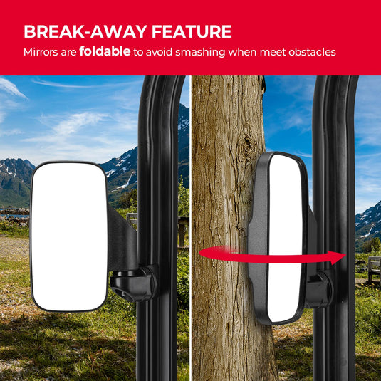 Adjustable Side Mirrors with Bypass for Ranger/ General/ Defender/ Maverick Trail