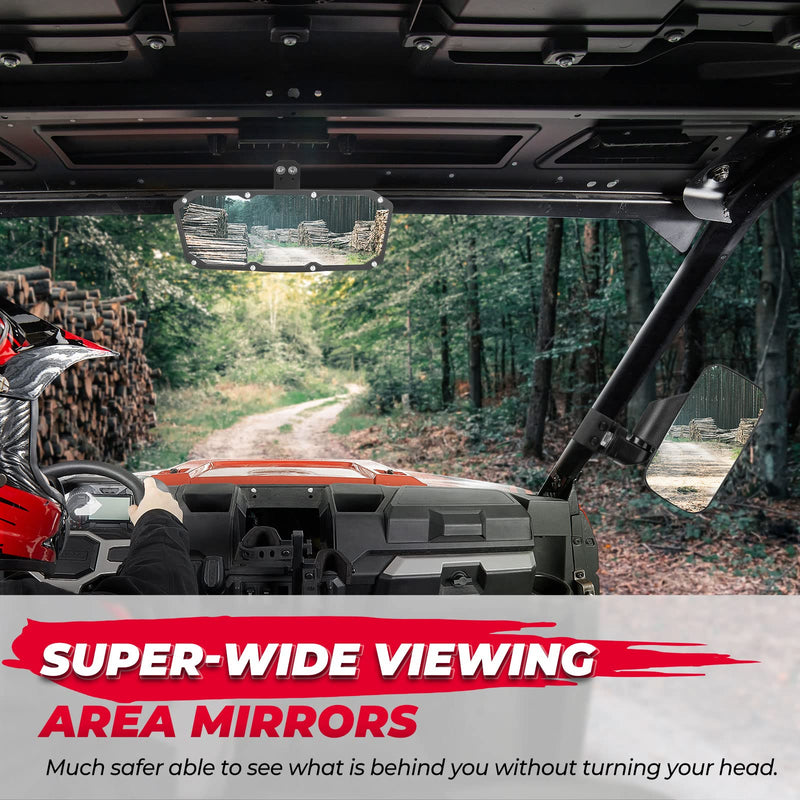 Load image into Gallery viewer, UTV Mirror Set for Ranger 500 570 900 1000 XP w/Pro-Fit tube cages
