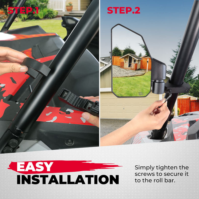 Load image into Gallery viewer, UTV Side Mirrors Fit with Windshield for 1.6"-2" Roll Bar
