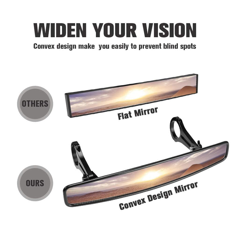 Load image into Gallery viewer, Rear View Mirror with 1.75" Clamps and Convex Design for Polaris RZR

