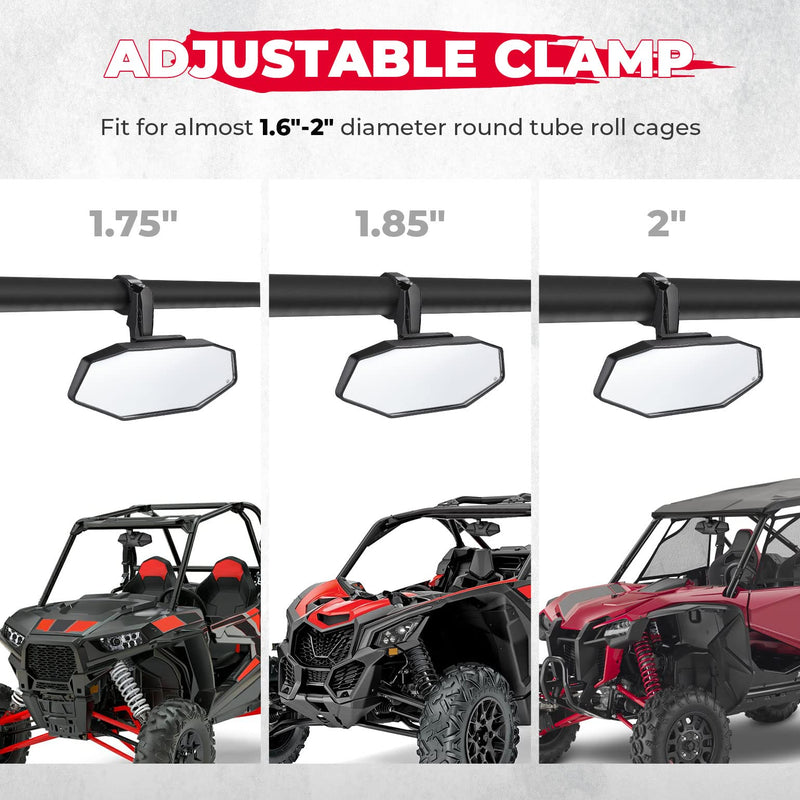 Load image into Gallery viewer, Upgraded UTV Rear View Mirror for 1.6"-2" Roll Bar Mount
