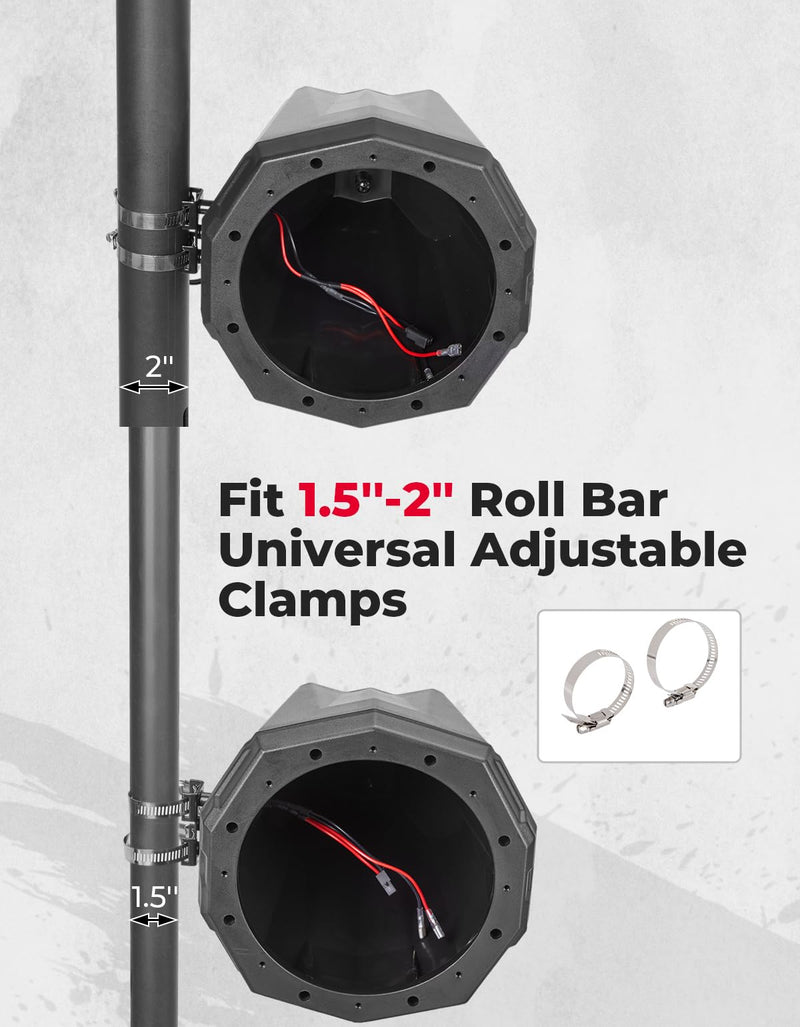 Load image into Gallery viewer, 8-Inch Speaker Pod Enclosure for All 1.5" to 2" Roll Bar
