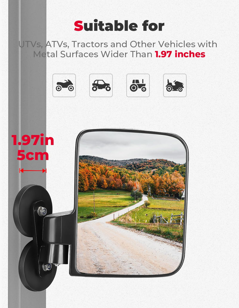 Load image into Gallery viewer, 114Lbs Magnetic Side Mirrors for Tractors, Lawn Mover, UTV, ATV (1 pair)
