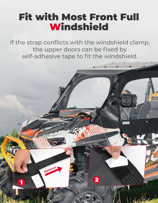 Soft Upper Door Cab Enclosure Set for Polaris RZR XP 4 1000 2014-2023