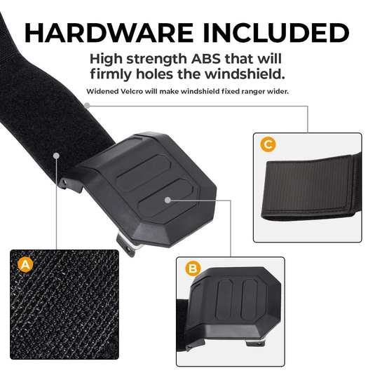 Front Full Windshield with 4 Black Clamps for Polaris RZR