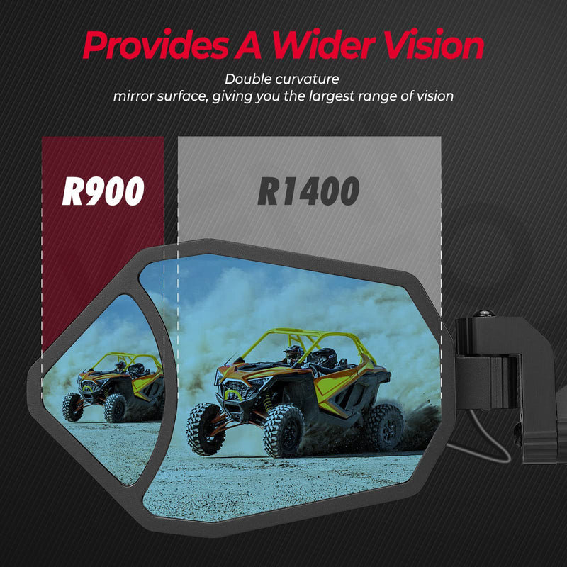 Load image into Gallery viewer, Aluminium RGB UTV Side Mirrors for Can Am Maverick X3/ RZR w/ 1.6"-2" Roll Bar (1 pair)
