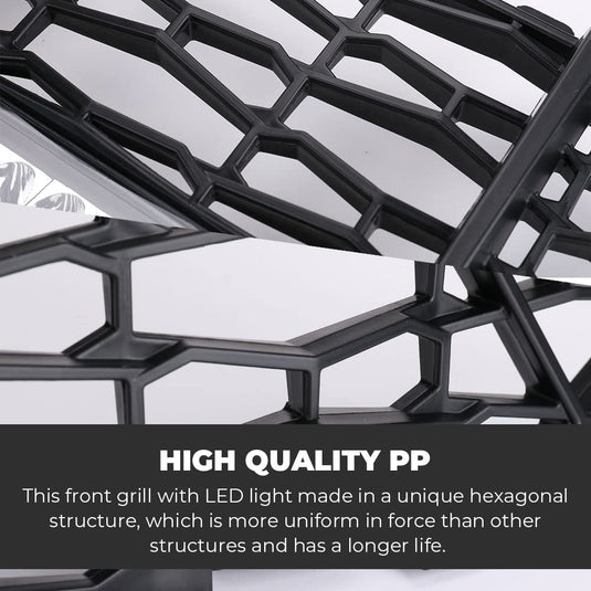 Front Mesh Grill with LED Light Bar for Polaris RZR PRO XP/TURBO R